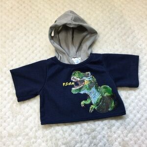 Build A Bear Hooded T-Shirt Dinosaur ROAR Navy 2013 🦖